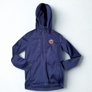 Edmonton Oilers Levelwear Jacket Coat size 8/10 medium navy hockey youth EUC